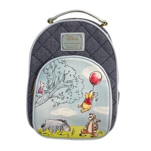 Loungefly Disney Parks Winnie the Pooh and Pals Quilted Chambray Mini Backpack